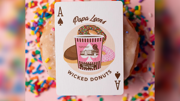 [CLEARANCE] Papa Leon's Wicked Donuts Chocolate Frosted Gilded Brown Playing Cards