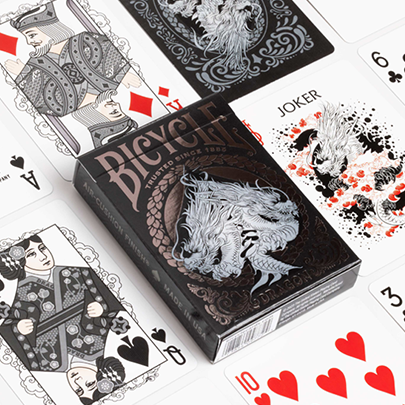 Bicycle Dragon Black Playing Cards by US Playing Card Co