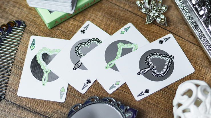 Reflections Epiphany (Green) Playing Cards by Emily Sleights