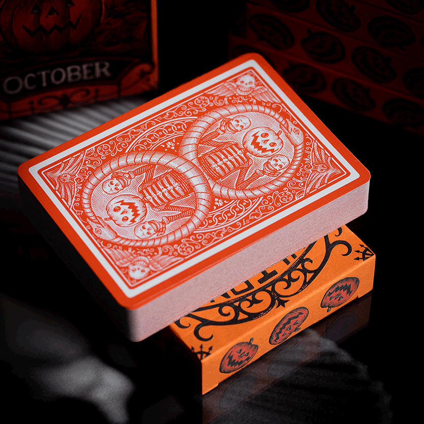 OCTOBER V2 PUMPKIN ORANGE PLAYING CARDS