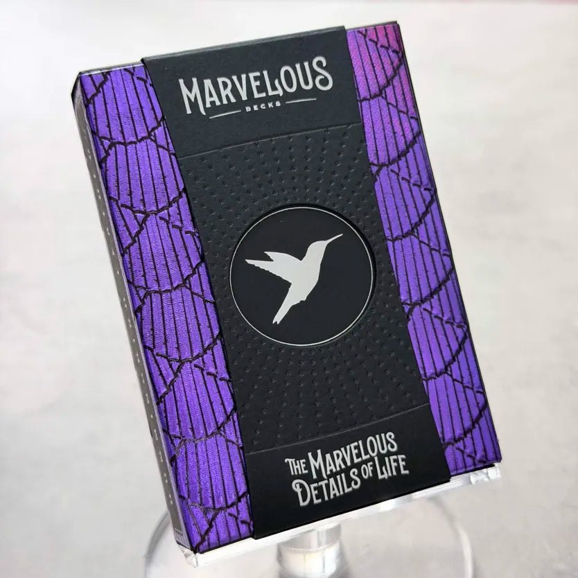 Hummingbird Feathers Purple Playing Cards