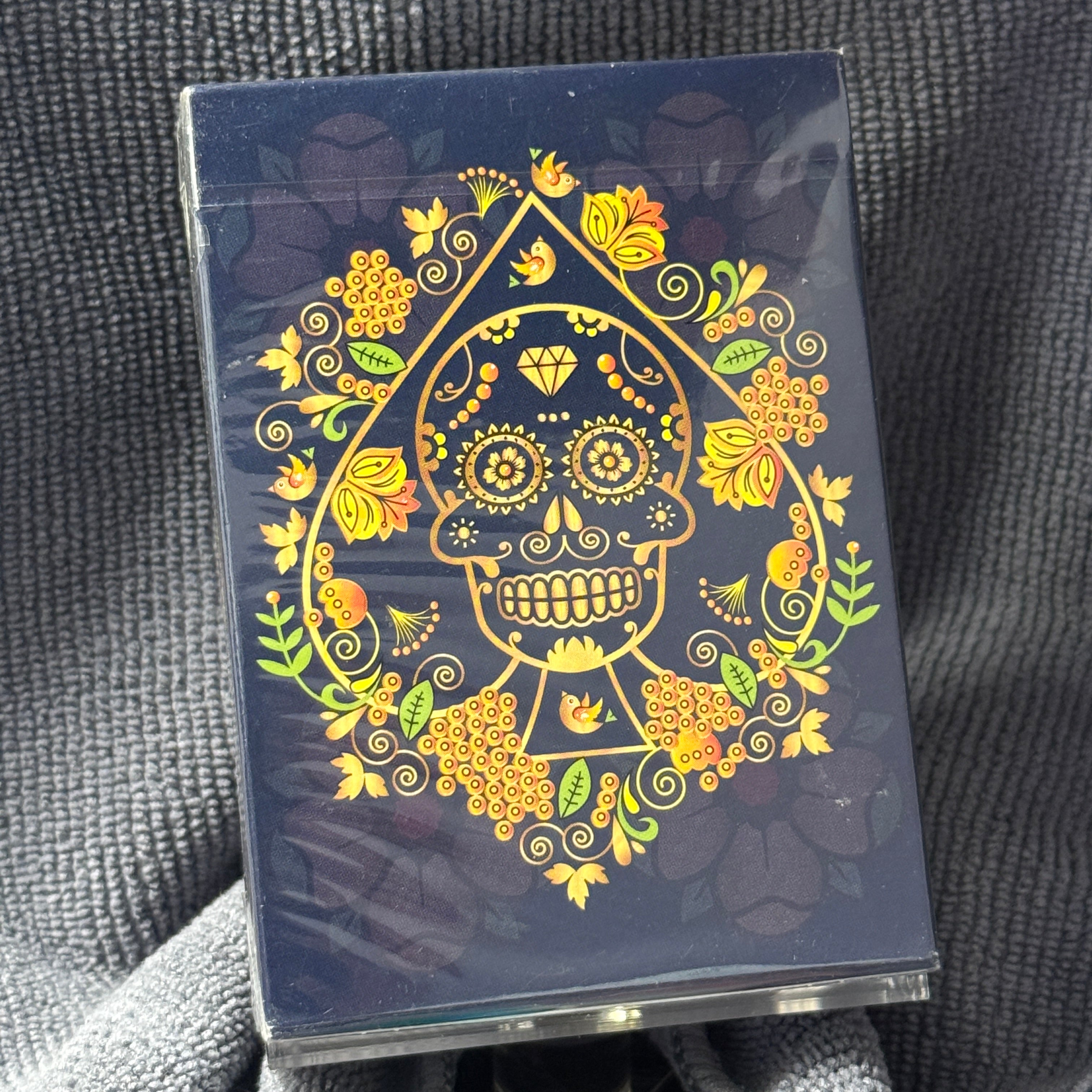 Calaveras De Azucar Blue Playing Cards