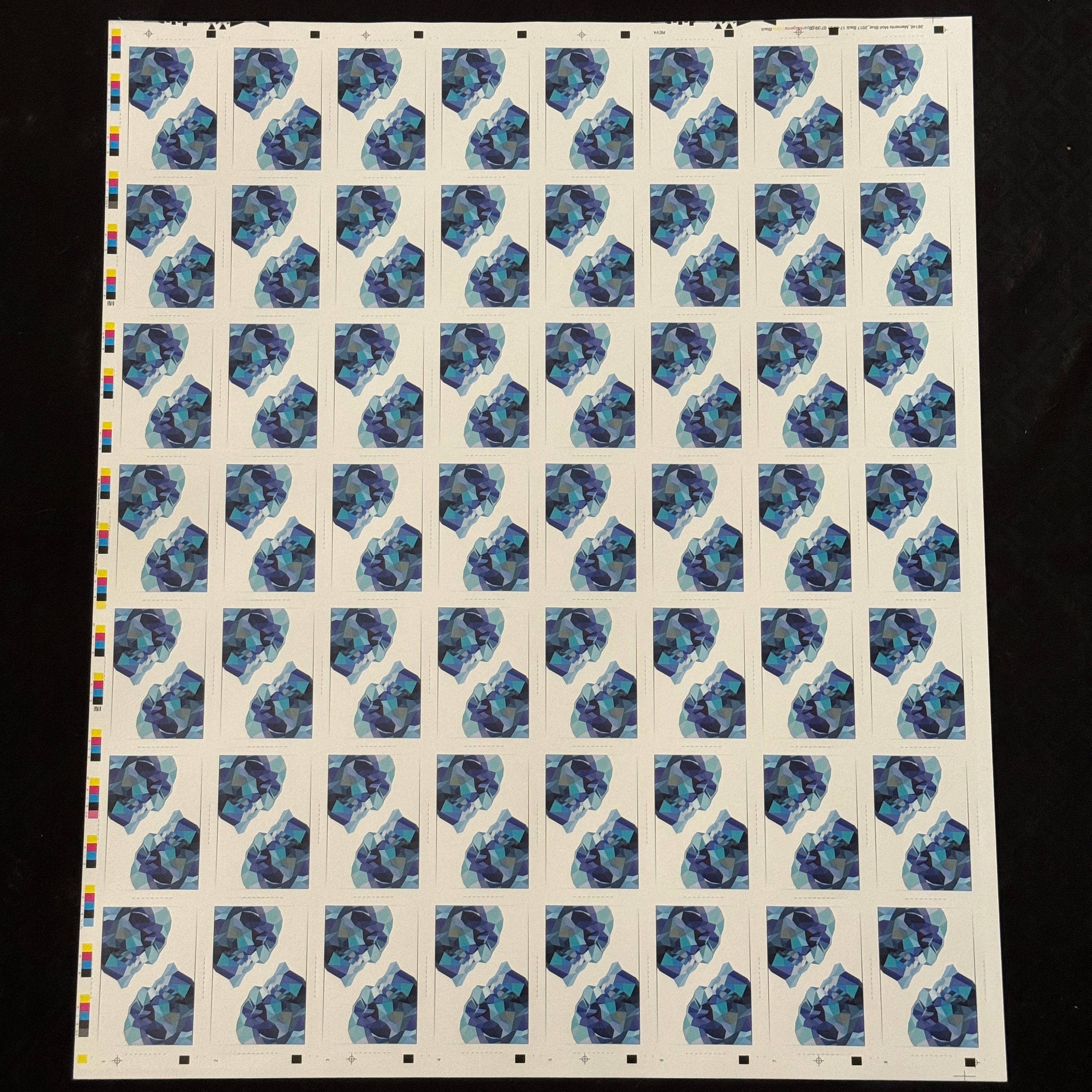 Memento Mori Blue Uncut Sheet