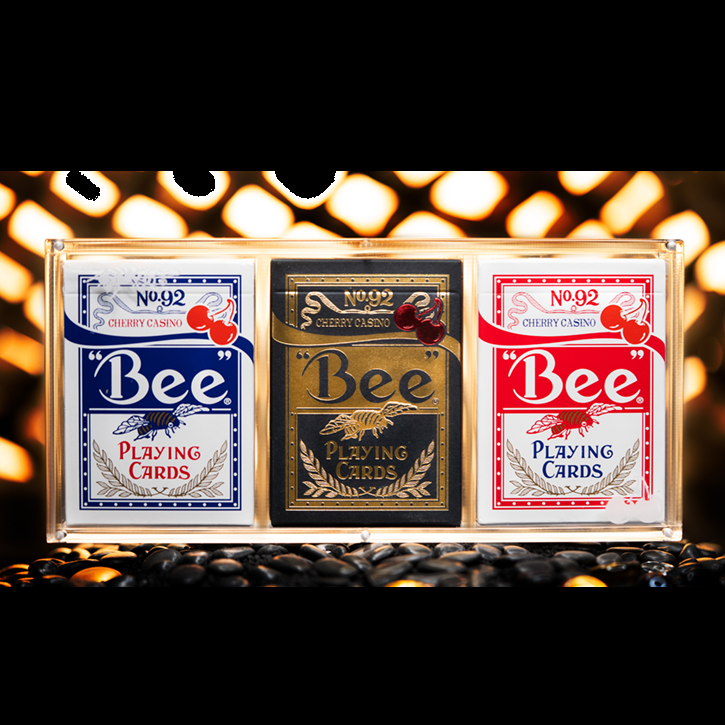 Limited Bee X Cherry 3 deck Set (Blue, Red and Black) Playing Cards