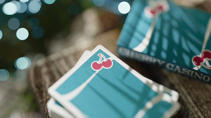 Cherry Casino (Tropicana Teal) Playing Cards by Pure Imagination