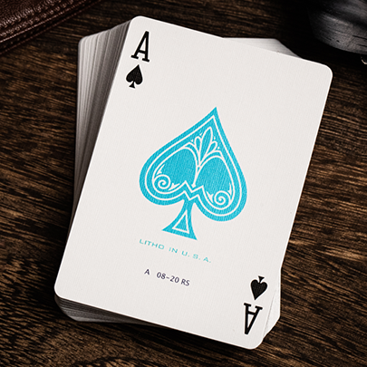 Jerry's Nugget (Icey Blue) Marked Monotone Playing Cards