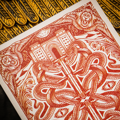 Babylon (Ruby Red) Playing Cards by Riffle Shuffle