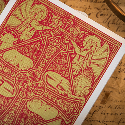 The Cross (Maroon Martyrs) Playing Cards by Peter Voth x Riffle Shuffle