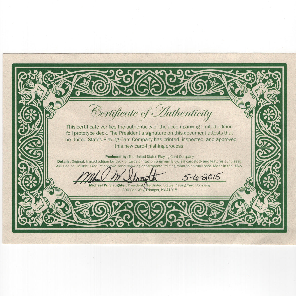 Certificate of Authenticity Card Template for Limited Edition 