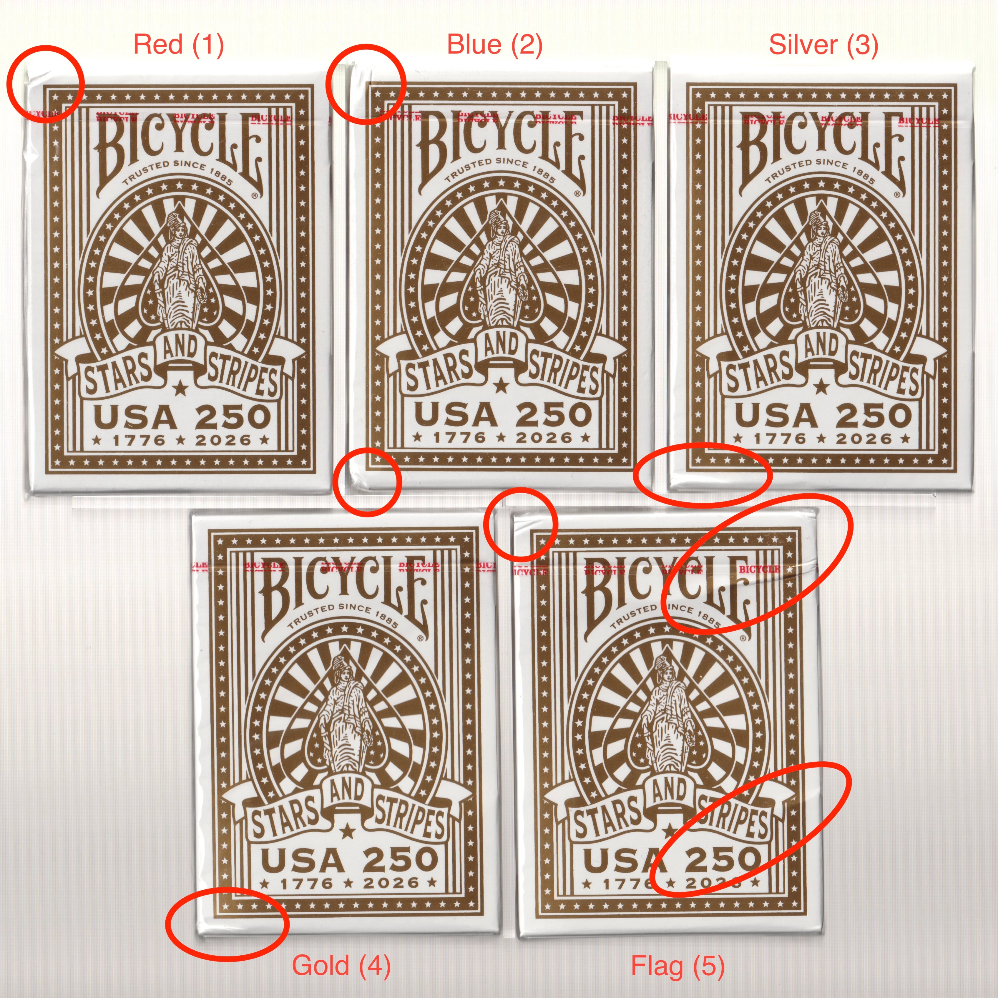 Bicycle America 250th Gilded Collection (ALL DAMAGED) [AUCTION]