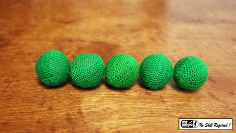 Crochet 5 Ball combo Set (1"/Green) by Mr. Magic - Trick