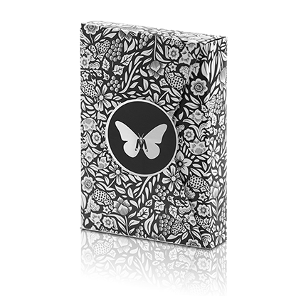 [CLEARANCE] Butterfly Playing Cards Marked (Black and Silver)