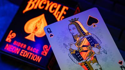 Bicycle Neon Solar-Orange Rider Back Playing Cards