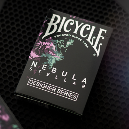 Gilded Nebula Stellar Green Playing Cards (green star)