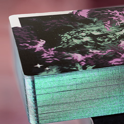 Gilded Nebula Stellar Green Playing Cards (green star)