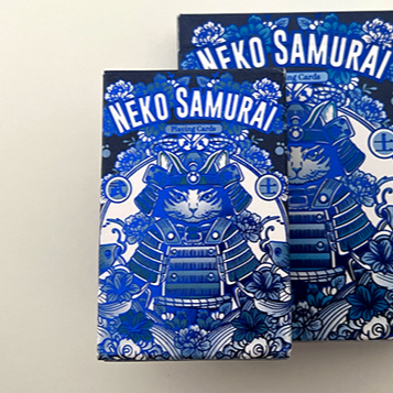 Neko Samurai (Mini Blue) Playing Cards