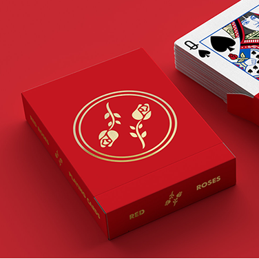 Red Roses Gold Foil Playing Cards (Fully Marked)