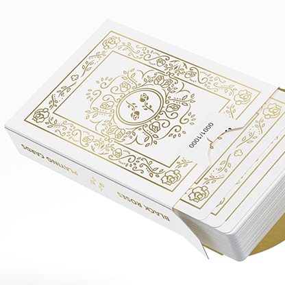 Black Roses White Gold Foil Playing Cards