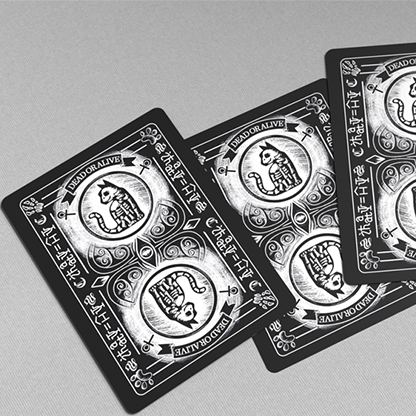 Schrodinger's Cat: Quantum Gilded Dead Black Playing Cards