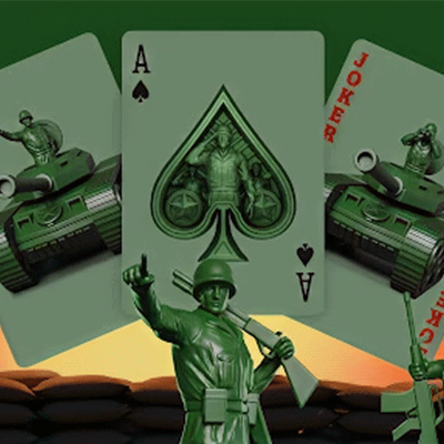 Army Men Playing Cards