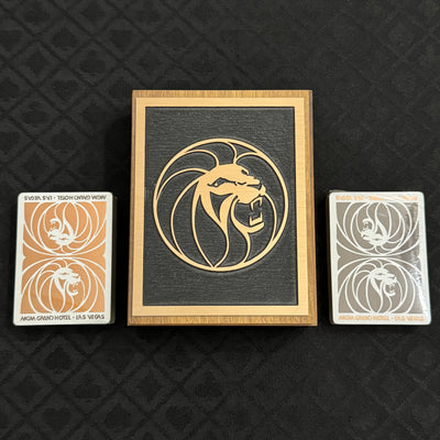 MGM Grand Hotel Wooden Case + Playing Cards Set [AUCTION]
