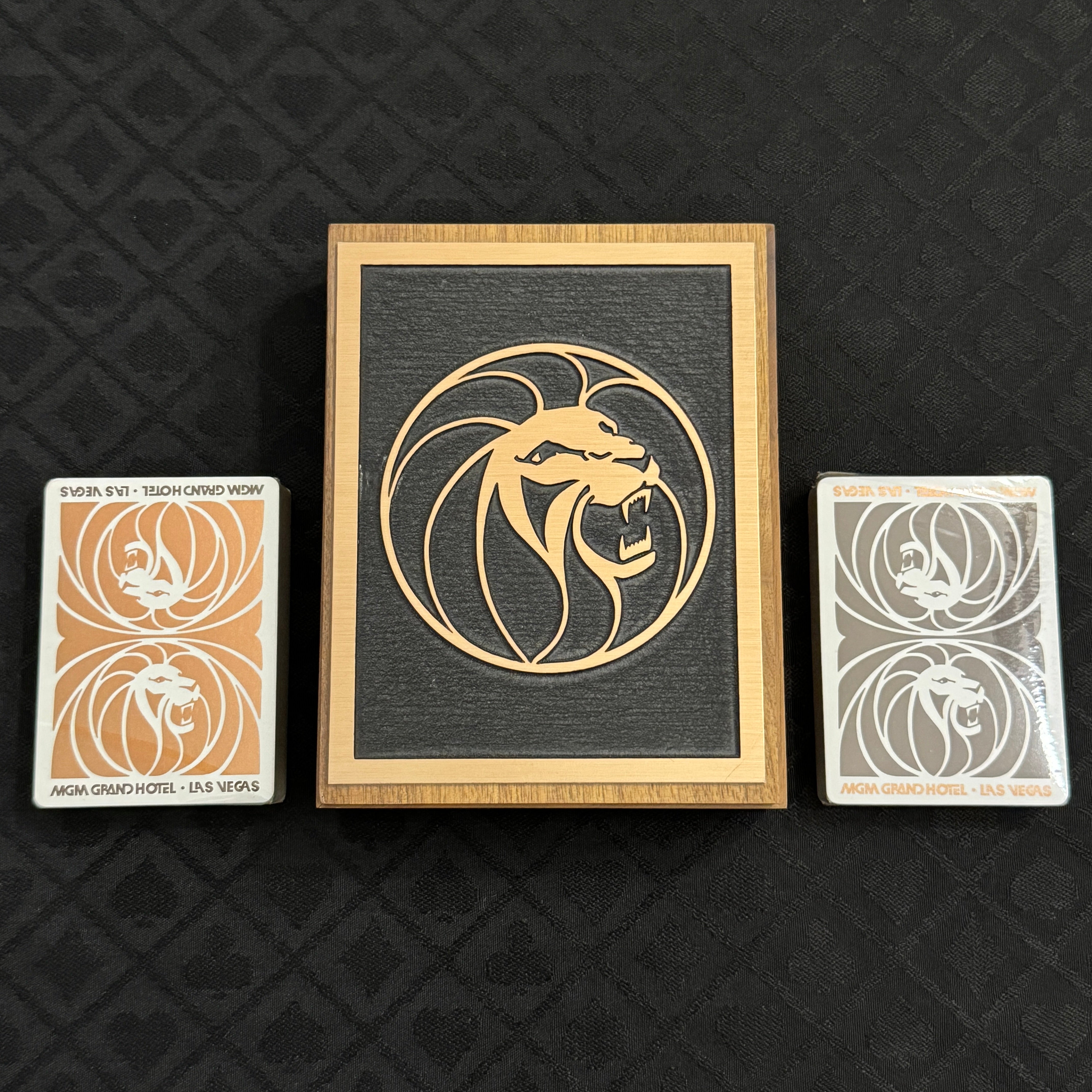 MGM Grand Hotel Wooden Case + Playing Cards Set [AUCTION]