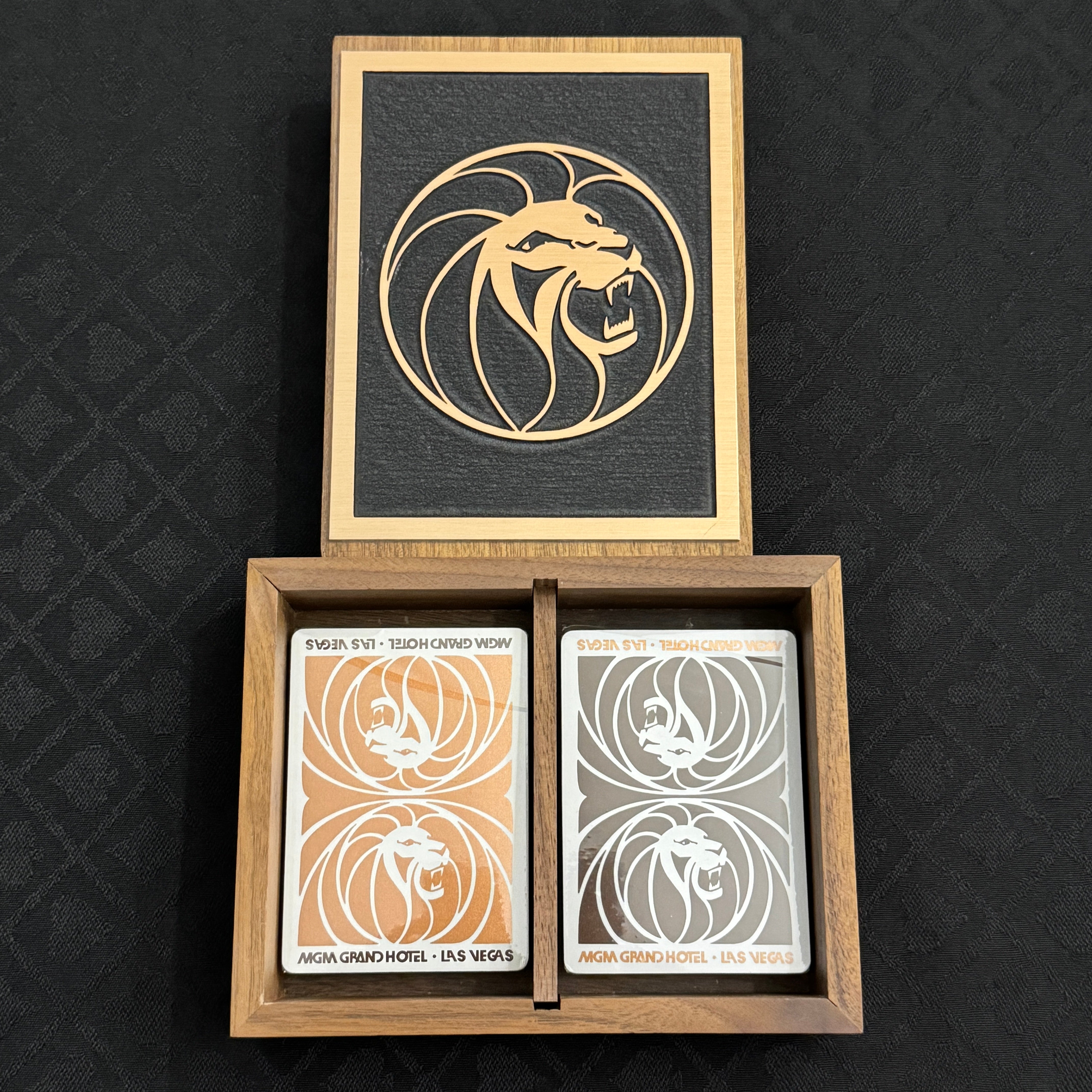 MGM Grand Hotel Wooden Case + Playing Cards Set [AUCTION]