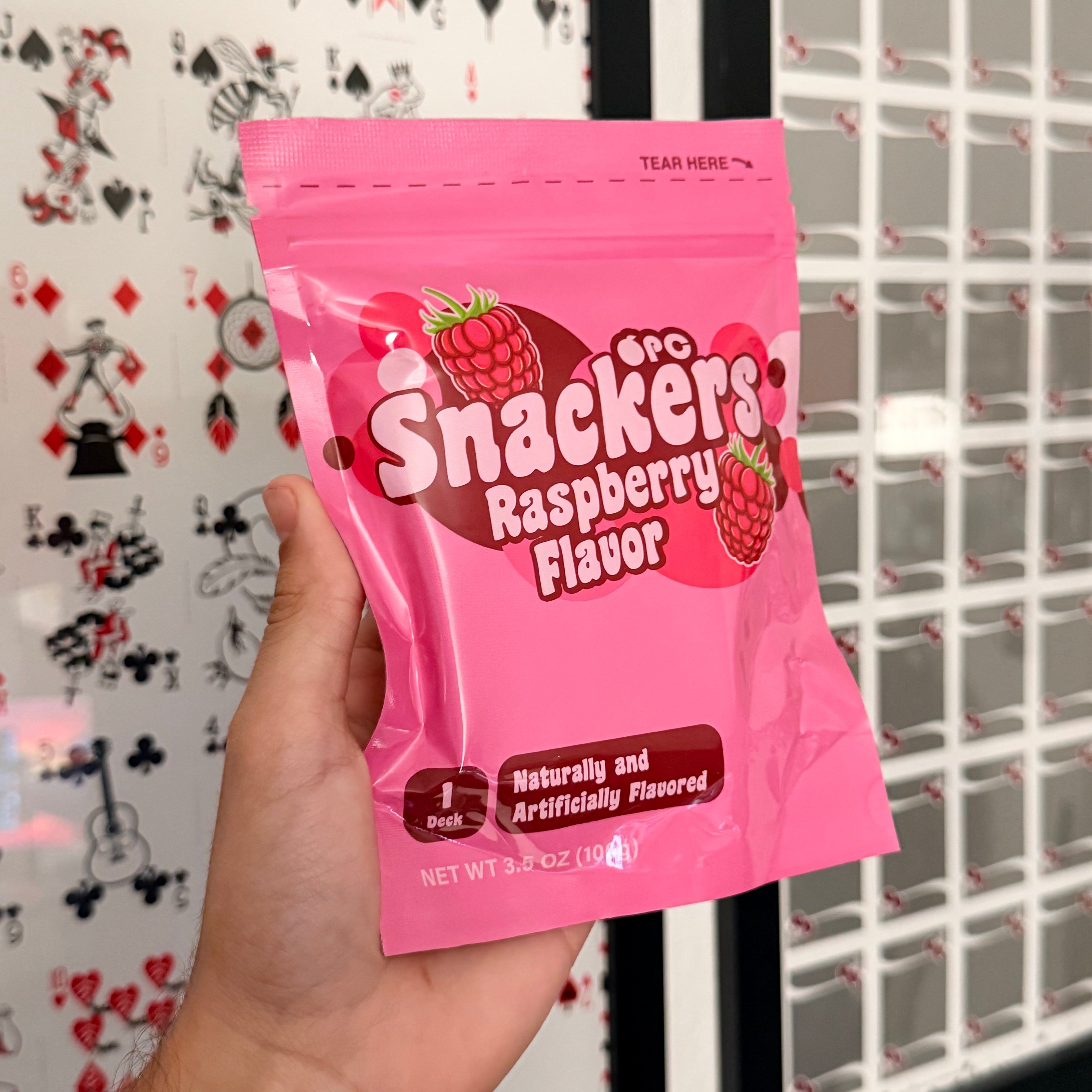 Snackers Raspberry Playing Cards