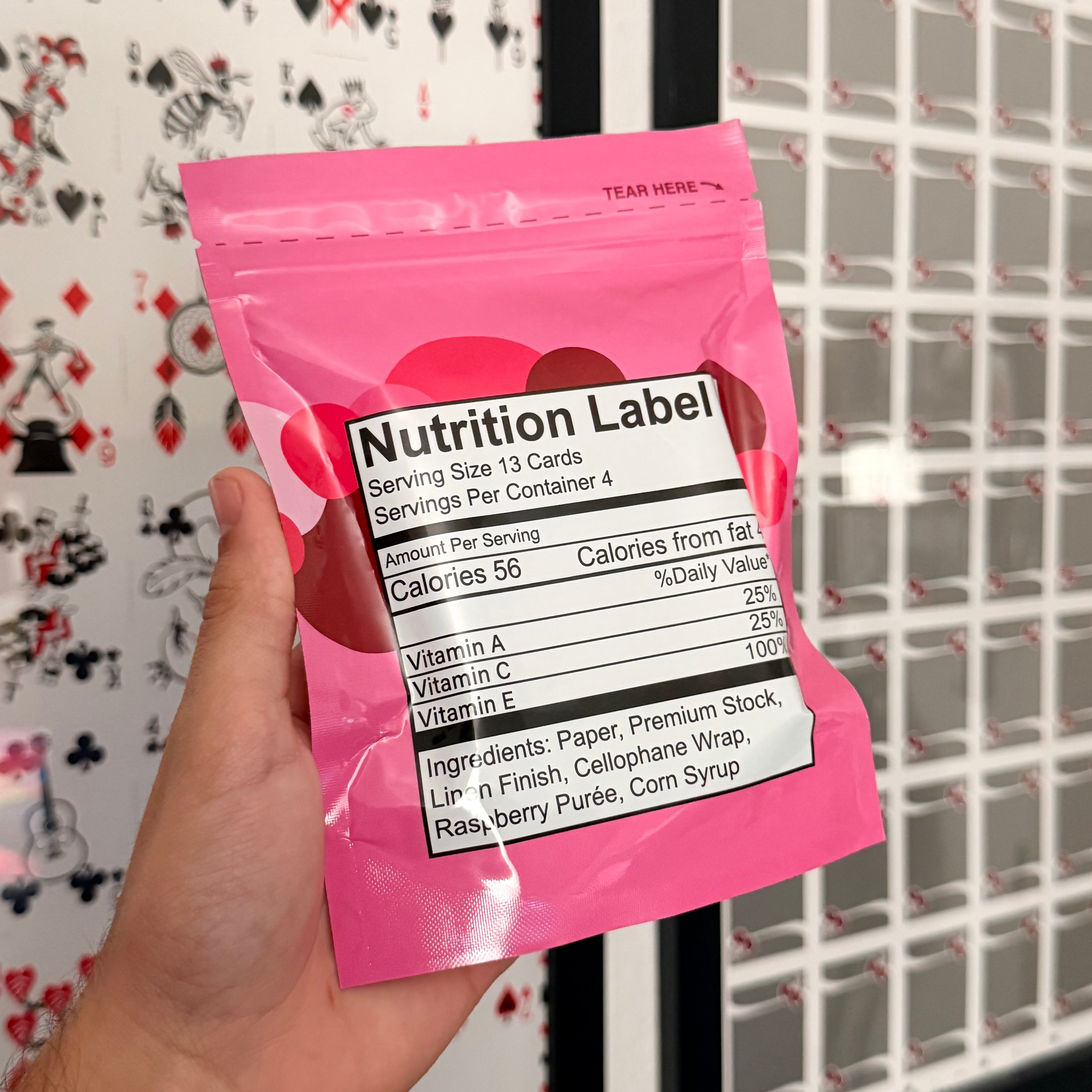 Snackers Raspberry Playing Cards