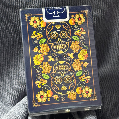 Calaveras De Azucar Blue Playing Cards