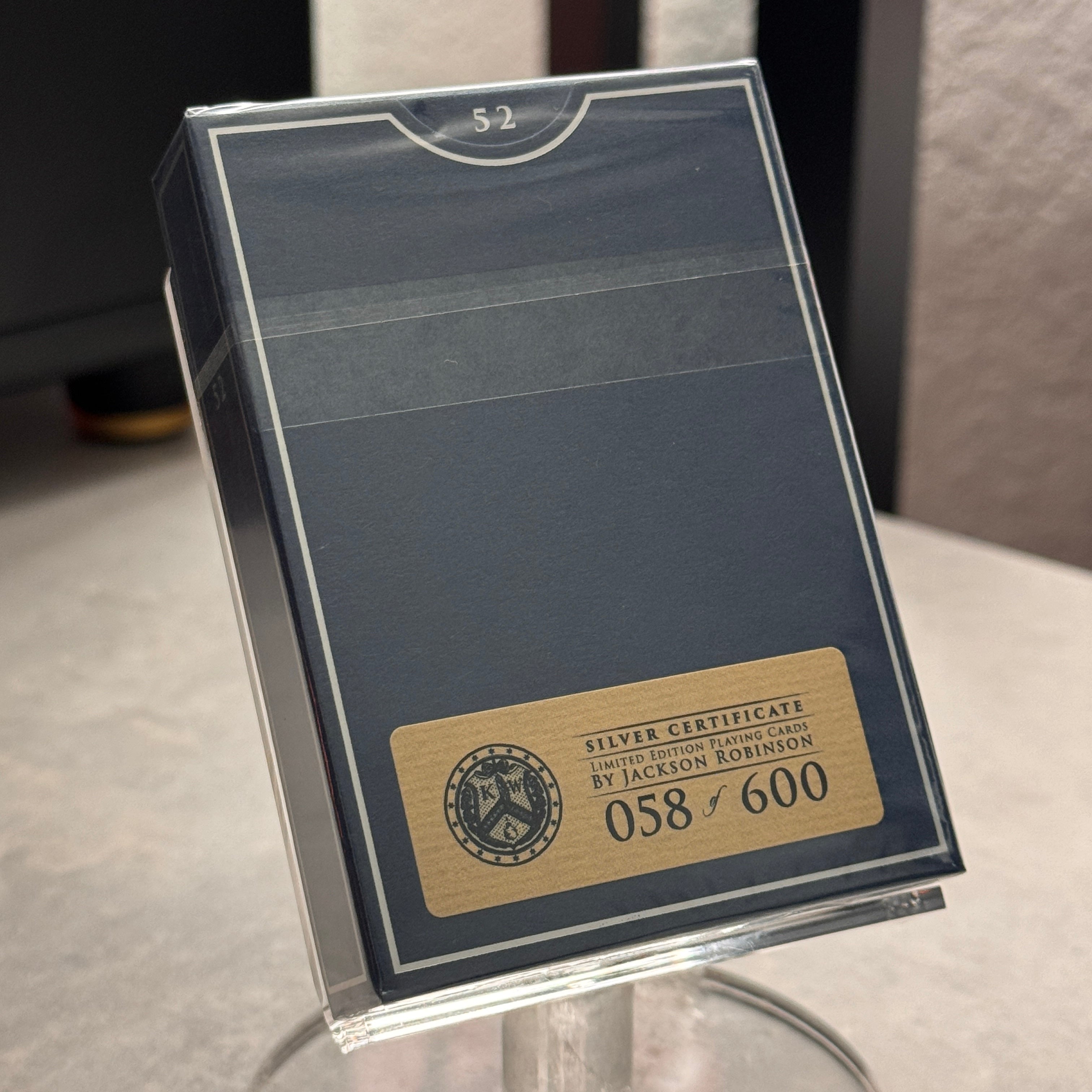 Silver Certificate (Limited - Foiled #xxx/600) Playing Cards