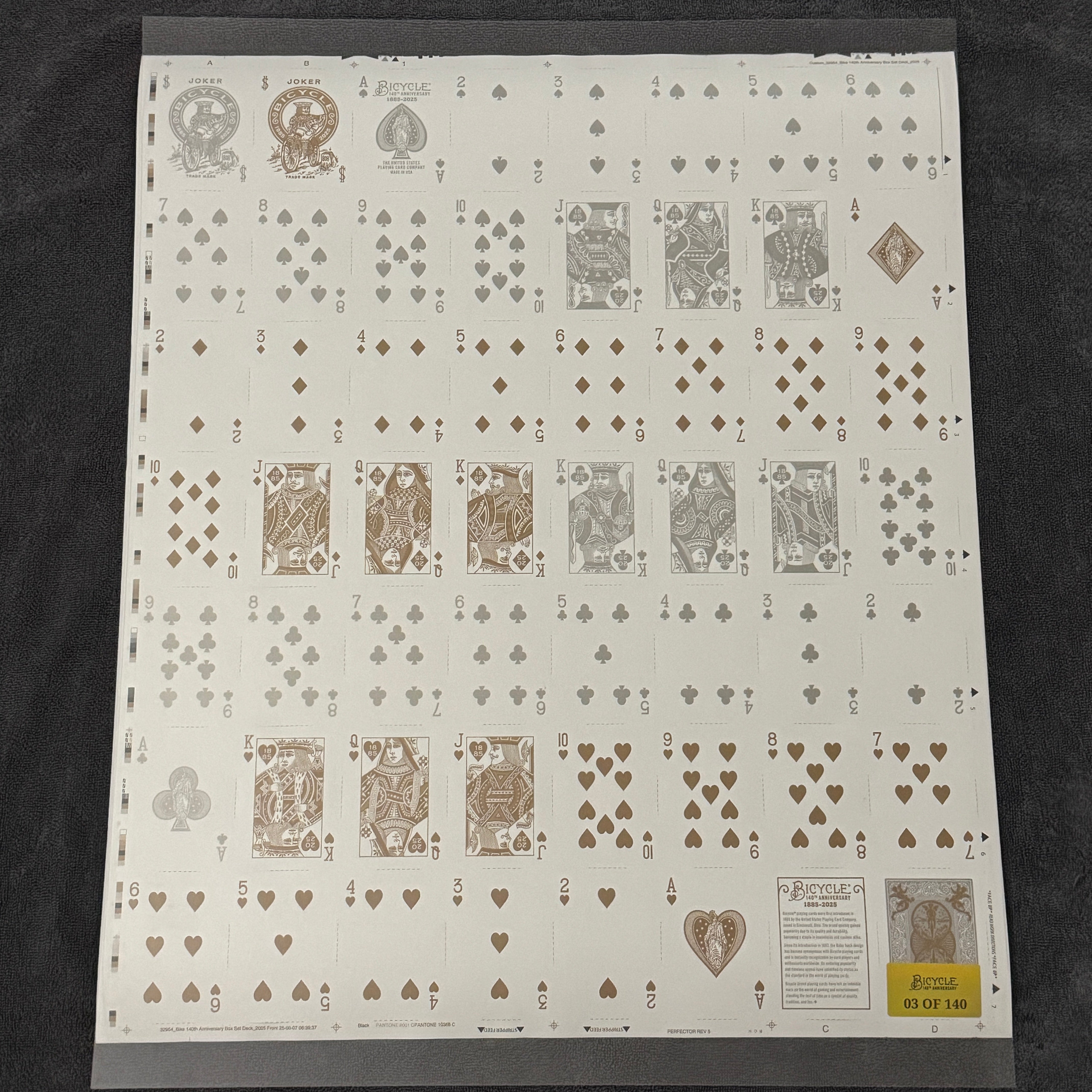 Bicycle 140th Anniversary Box Set & Uncut Sheet (#03/140) [AUCTION]