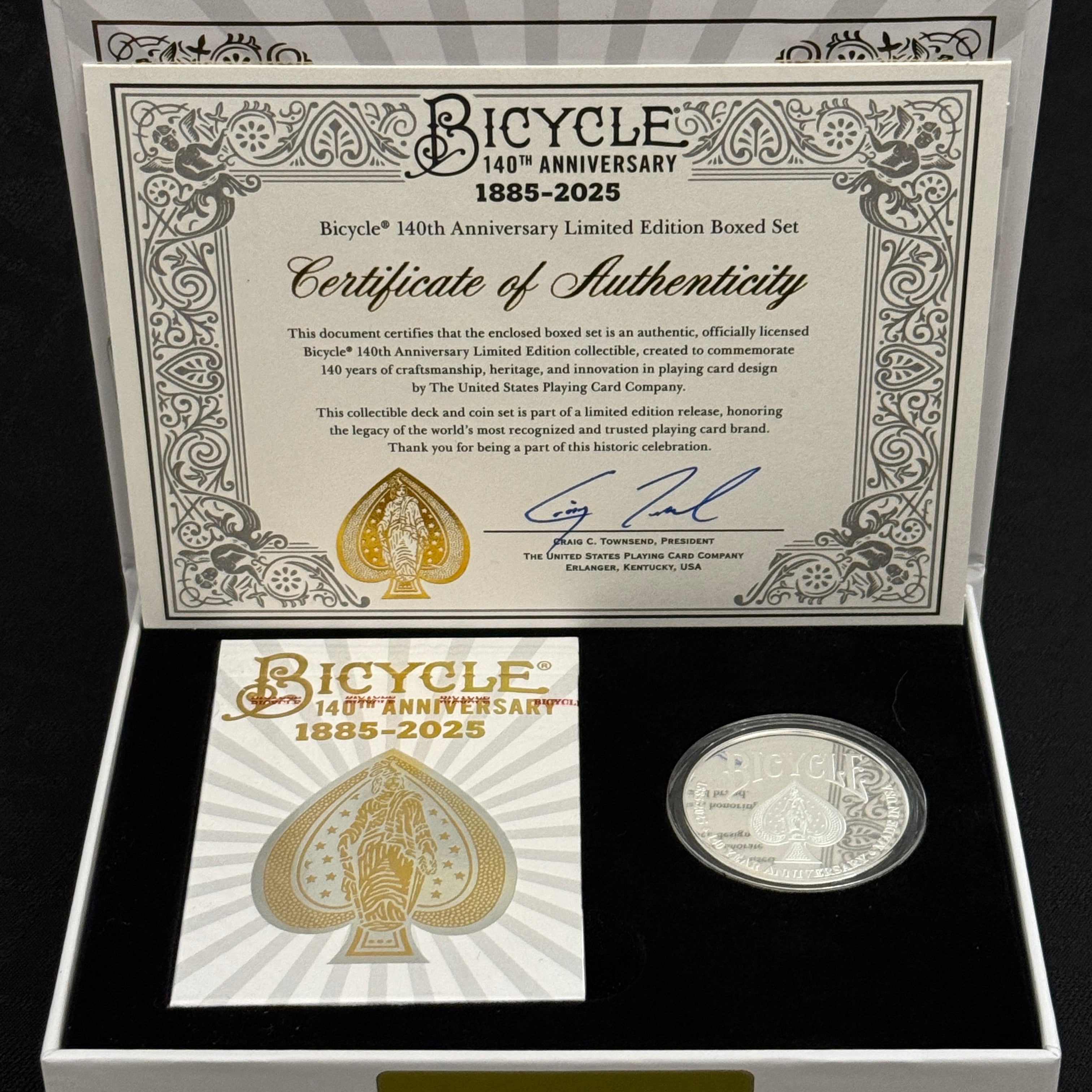 Bicycle 140th Anniversary Box Set with Silver Coin (35 Made) [PROCEEDS FOR STAND UP TO CANCER]