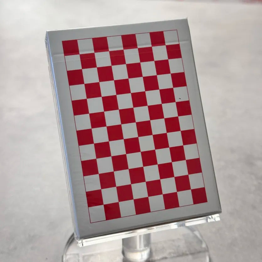 Red Checkerboard Playing Cards