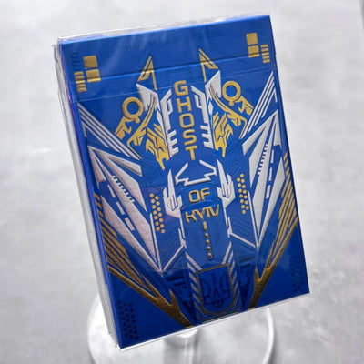 Ghost of Kyiv Weird Blue Playing Cards