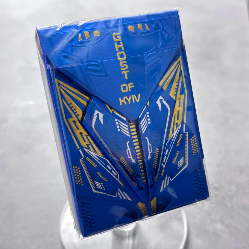 Ghost of Kyiv Weird Blue Playing Cards
