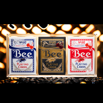 Limited Bee X Cherry 3 deck Set (Blue, Red and Black) Playing Cards