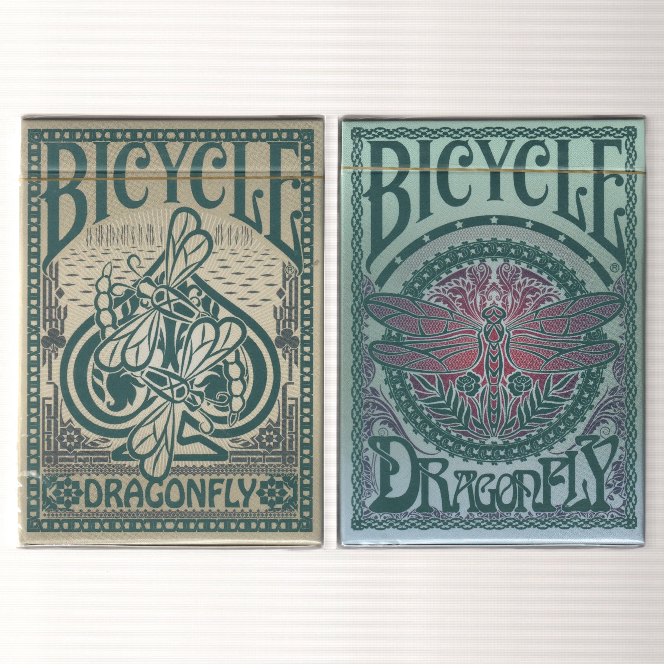Bicycle Dragonfly Teal & Tan Gilded Editions [AUCTION]