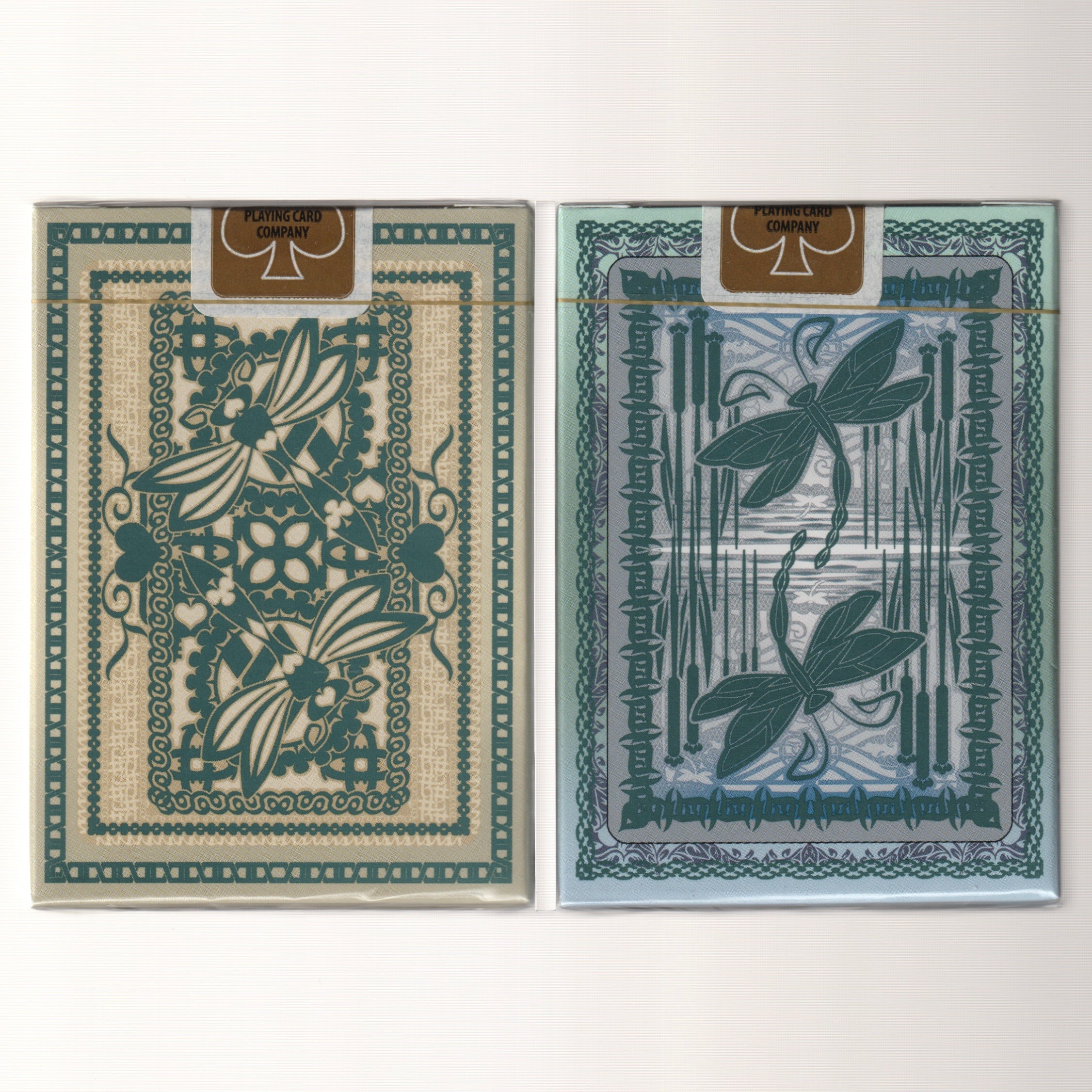 Bicycle Dragonfly Teal & Tan Gilded Editions [AUCTION]
