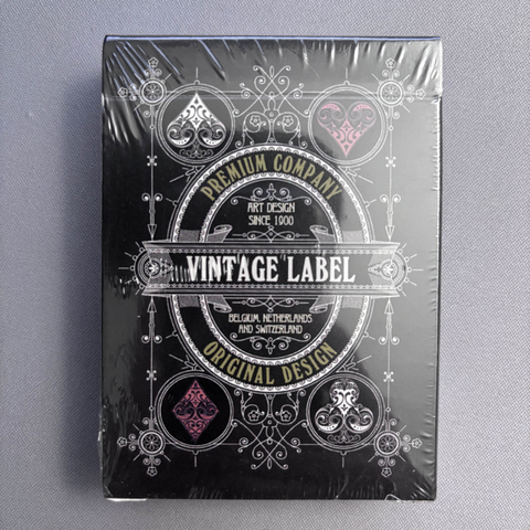 Vintage Label (Black) Playing Cards