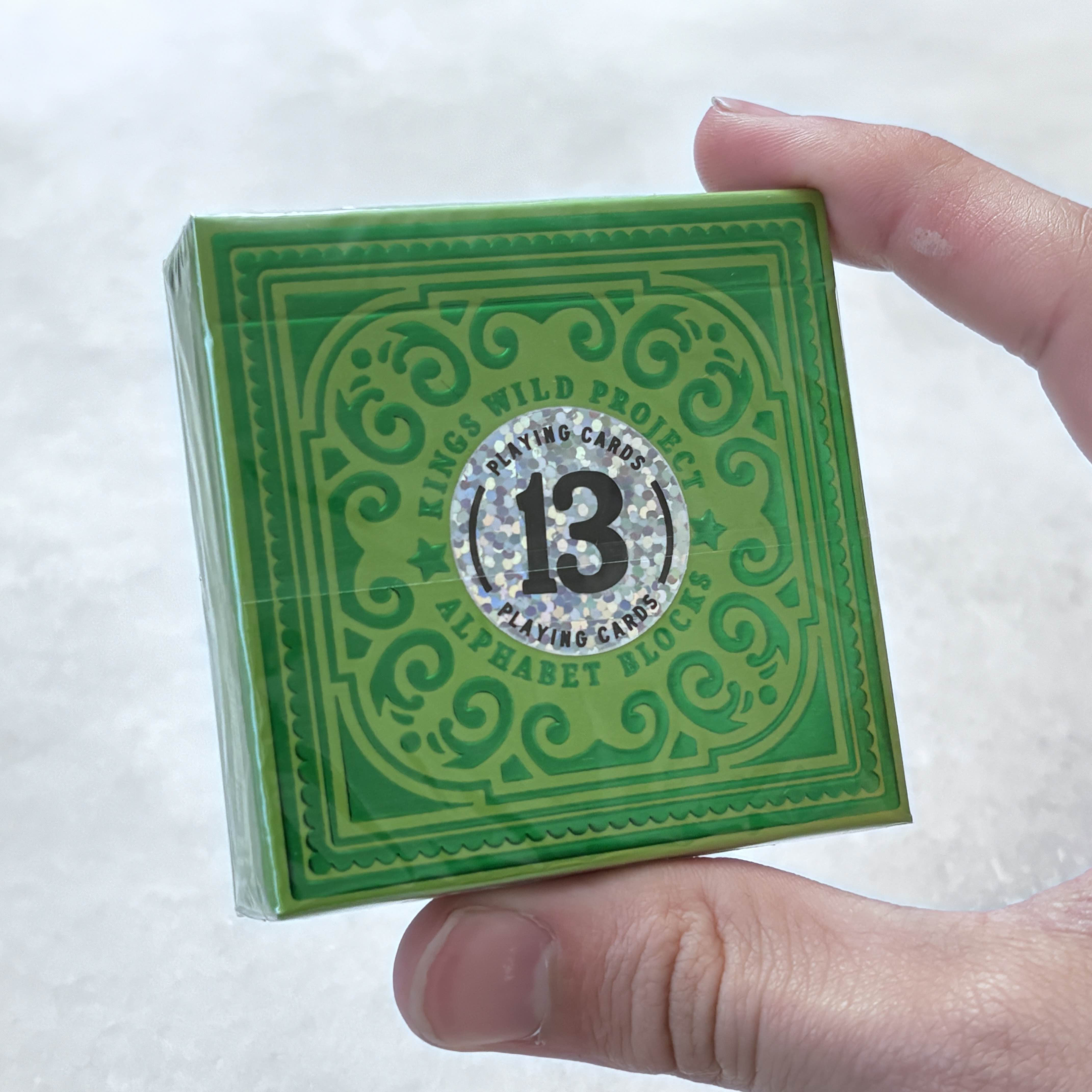 Alphabet Block Green (Gilded) Playing Cards