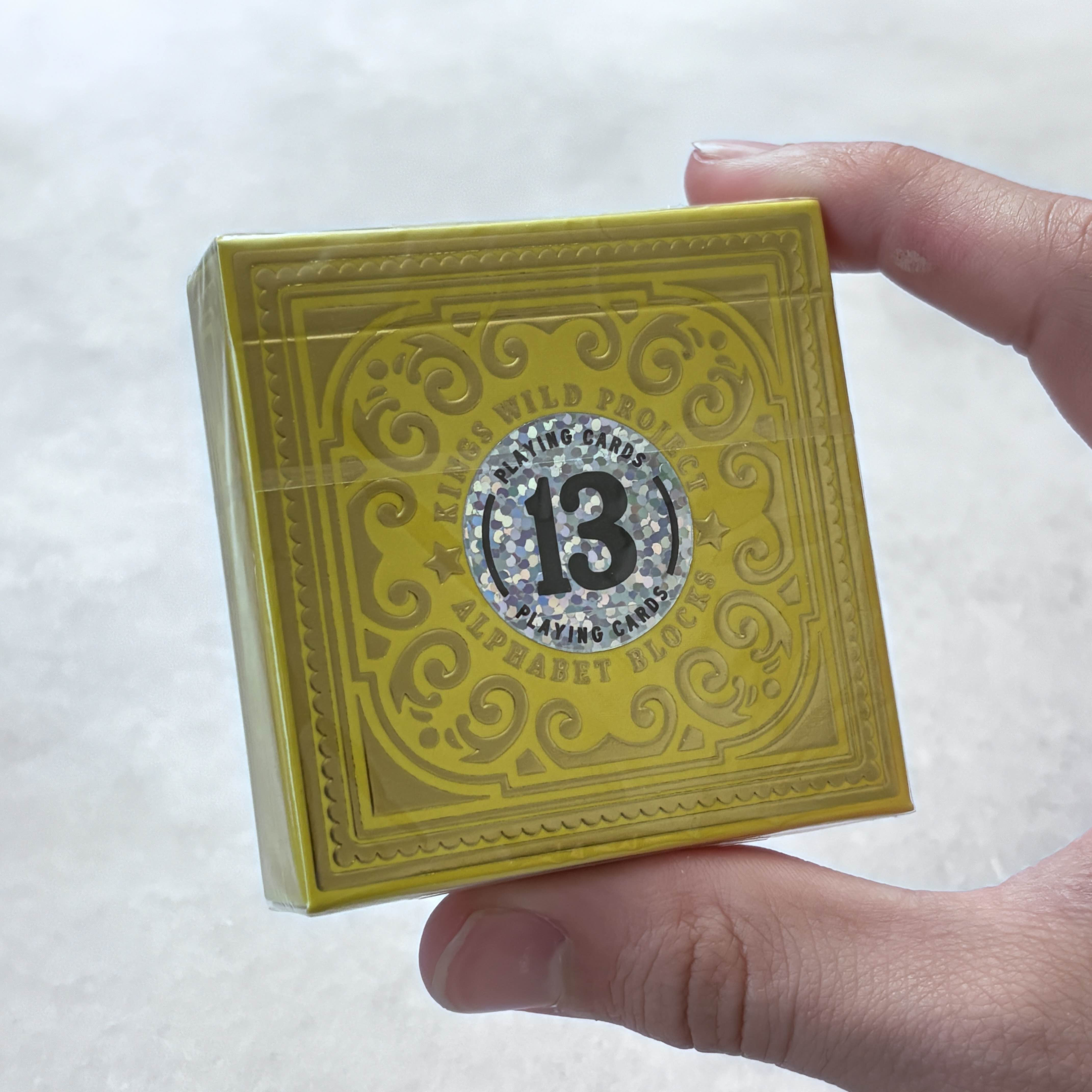 Alphabet Blocks Yellow (Gilded) Playing Cards
