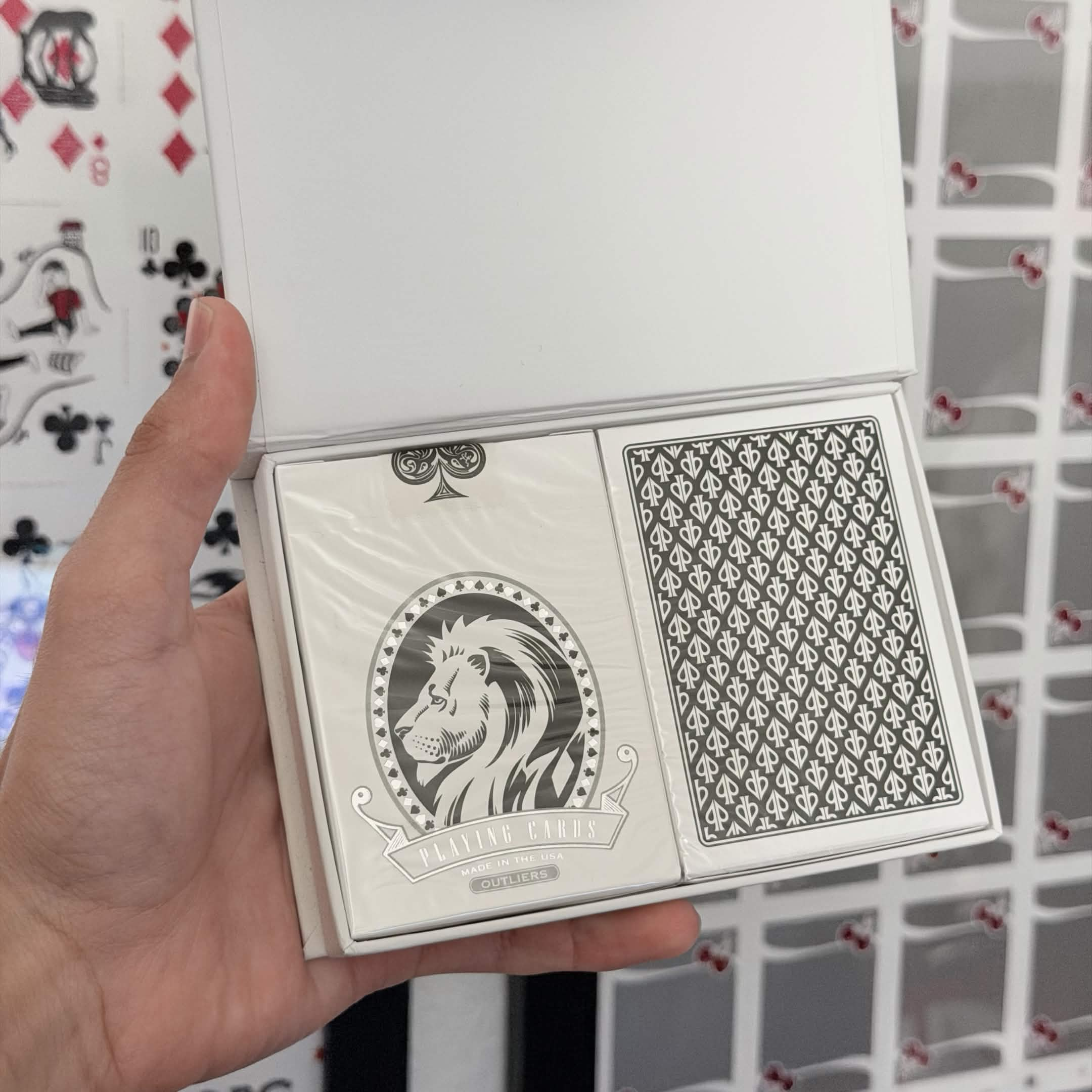 White Lions Outliers 2 Deck Set (Reverse - Signed) Playing Cards