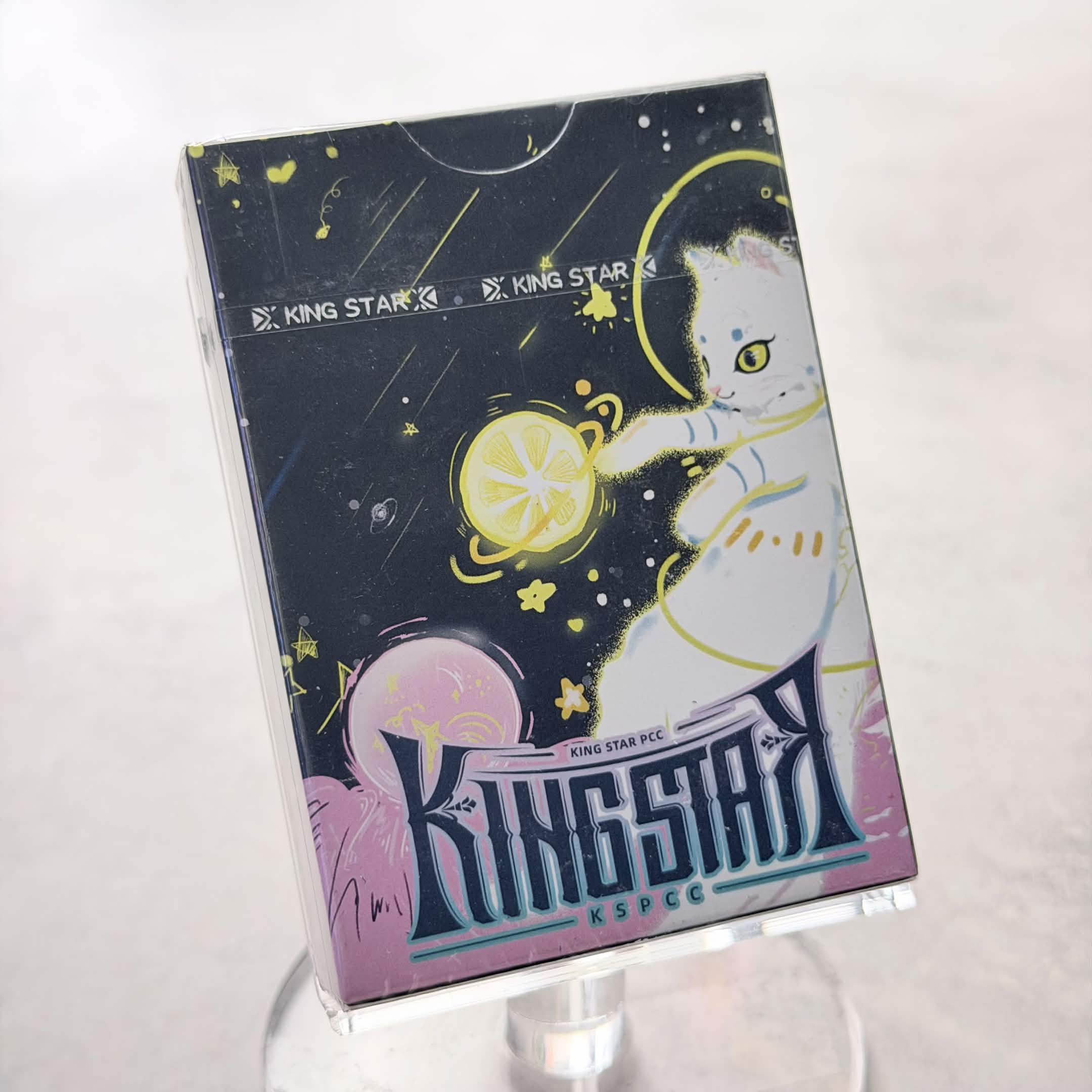 Space Cat V2 (White Cat) Playing Cards