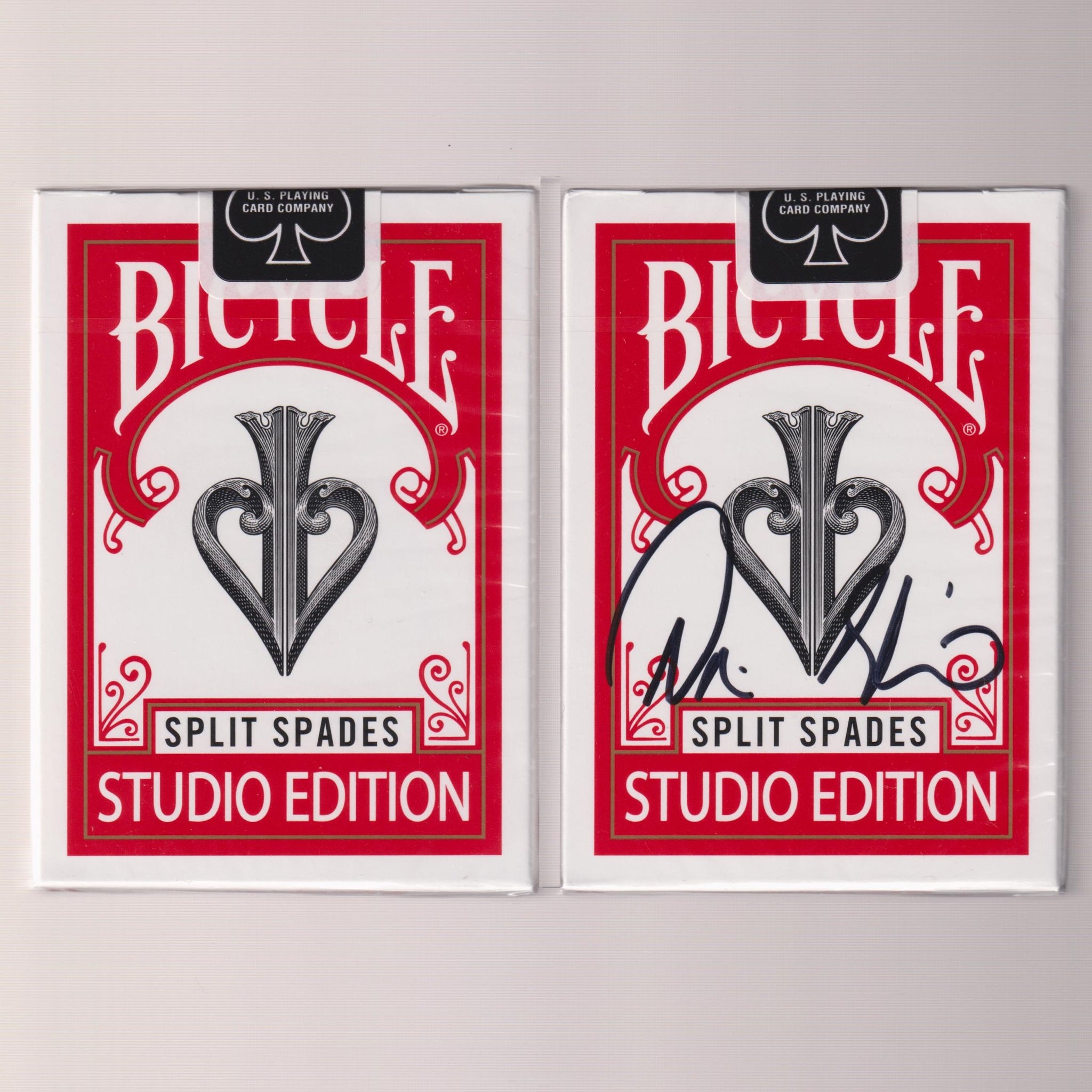 Bicycle Split Spades Studio Edition (Red, Unsigned & Signed) [AUCTION]