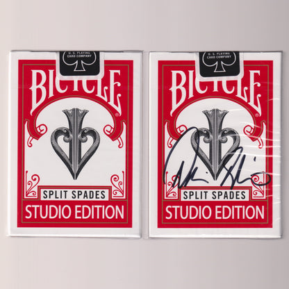 Bicycle Split Spades Studio Edition (Red, Unsigned & Signed) [AUCTION]