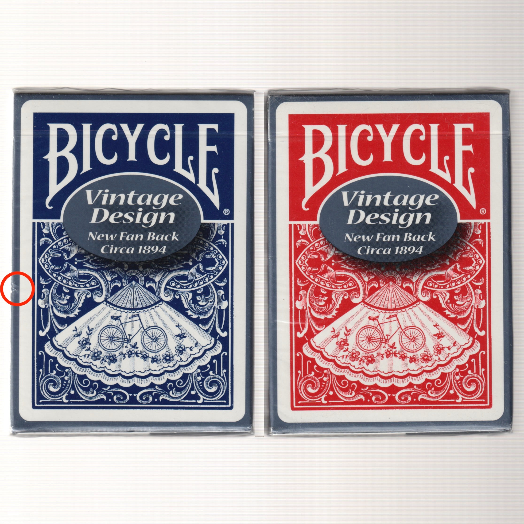 Bicycle Vintage Design New Fan Back (Red & Blue, Ohio Made) [AUCTION]