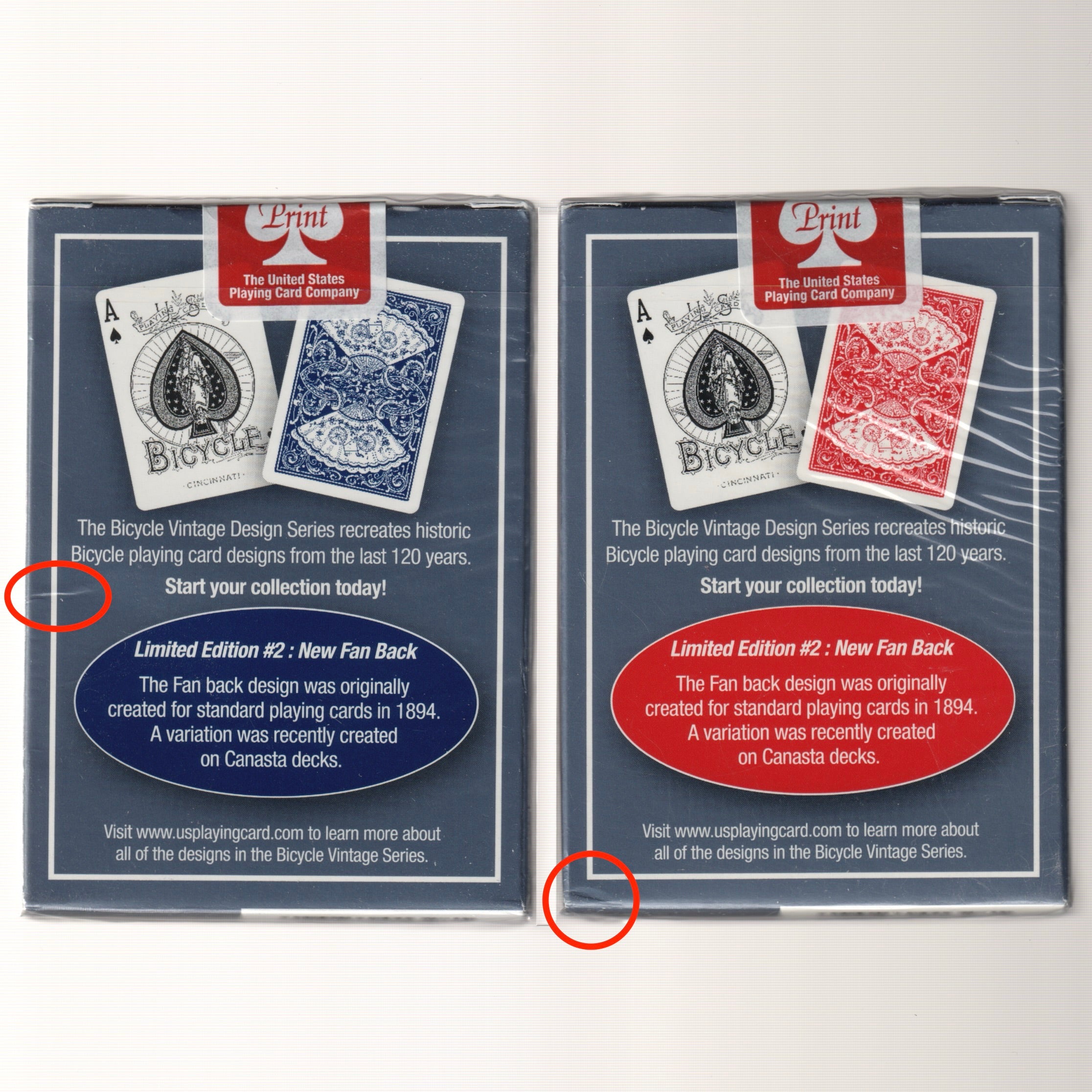 Bicycle Vintage Design New Fan Back (Red & Blue, Ohio Made) [AUCTION]