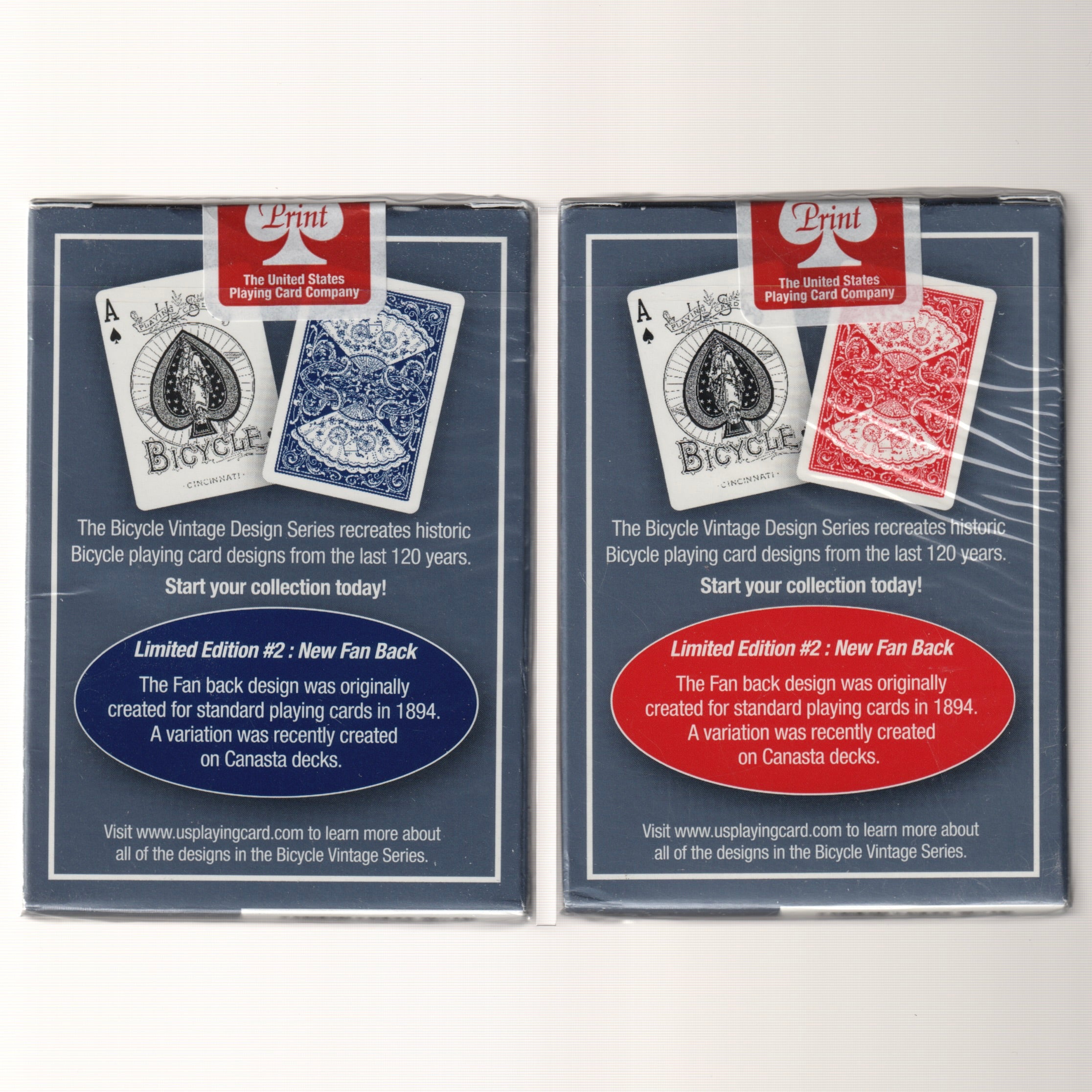 Bicycle Vintage Design New Fan Back (Red & Blue, Ohio Made) [AUCTION]