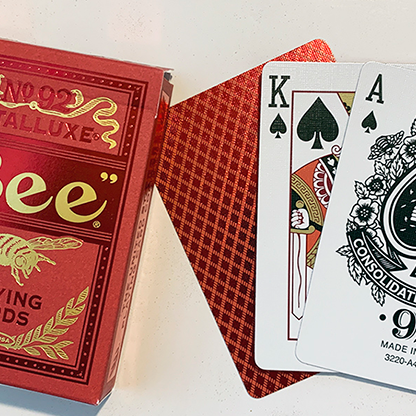 Bee Red MetalLuxe Playing Cards by US Playing Card